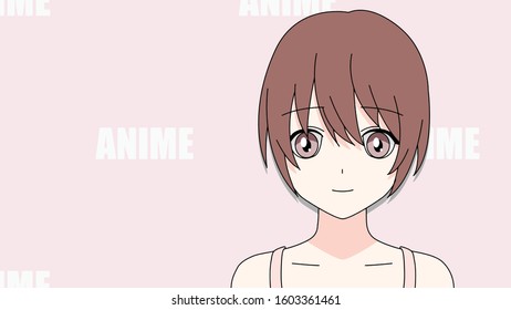 Anime Girl Vector Cartoon Character it's Anime Manga Girl