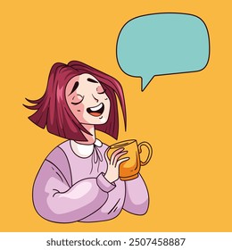 Anime girls with speech bubble communication concept. Vector graphic design illustration element 
