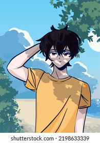 Anime Guy In The Beach, Design