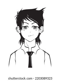 Anime Guy Character Isolated Icon