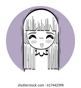 anime happy cute woman