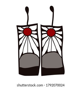 Anime hero earrings. On earrings the sun with rays warms the earth