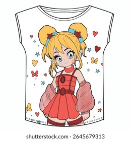 anime illustration drawing. tshirt design, fashion and more