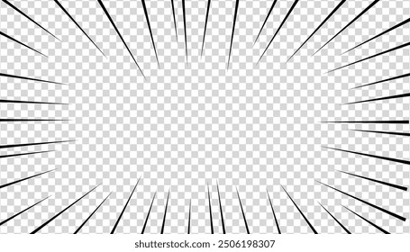 Anime inspired dynamic lines background. comic lines. superhero hero. focus isolated. superhero texture. comic book template. vector illustration