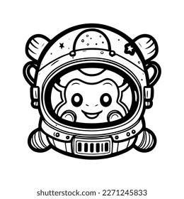 anime kawaii astronaut logo is out of this world adorable The astronaut's chubby suit and helmet make for a charming design