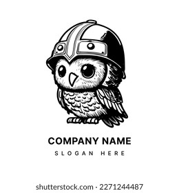 anime kawaii owl logo is also super cute The owl's big eyes and fluffy feathers make it look very charming