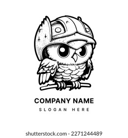 anime kawaii owl logo is also super cute The owl's big eyes and fluffy feathers make it look very charming