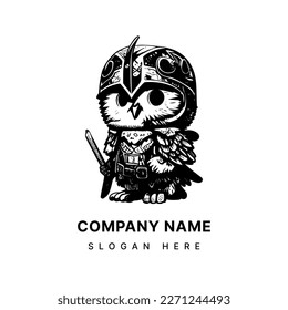 anime kawaii owl logo is also super cute The owl's big eyes and fluffy feathers make it look very charming
