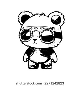 anime kawaii panda logo is absolutely adorable The panda's round face and big eyes give it a cute and friendly look