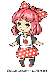 anime little girl in red