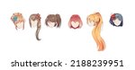 Anime Manag hairstyles wigs. Isolated hair set