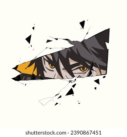 Anime Manga Boy Eyes Vector