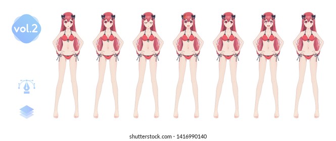 Anime Girl Bikini Stock Vectors Images Vector Art Shutterstock