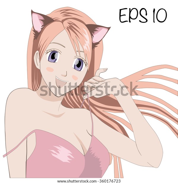 Image Vectorielle De Stock De Anime Manga Sexy Girl Vector Illustration