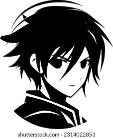 Anime | Minimalist and Simple Silhouette - Vector illustration