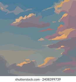 Anime Pastel Dream Hand painted pastel sky background