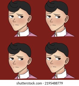 Anime people with their busts drawn in anime style illustration