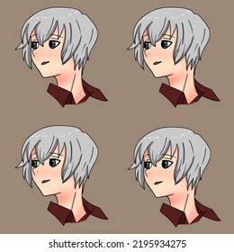 Anime people with their busts drawn in anime style illustration