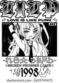 Anime Punk Gothic Slogan Design