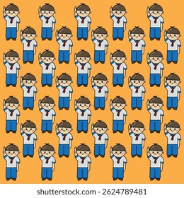 anime seamless of cartoons boy made in cirebon, west java indonesia.