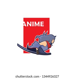 anime shinobi logo vector