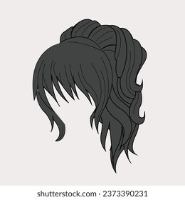 Anime short tail hairstyle with cute front haircut 