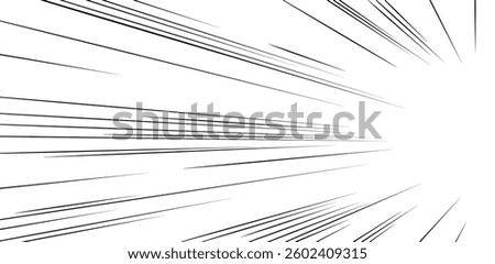 Anime speed lines on white background. Vector cartoon illustration of comic fast motion, burst or explosion effect, abstract rays concentration on super hero in center, manga sketch design element