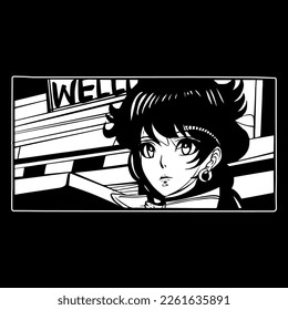 Anime Style Artwork T-Shirt Graphic Vector 
