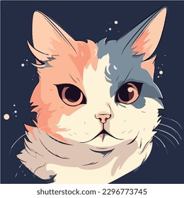 Arte de gatos al estilo anime. colorido. ilustración vectorial.