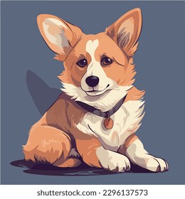 Anime style dog art. colorful. vector illustration.