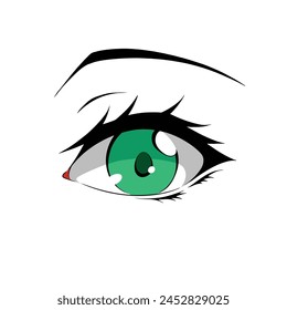 Anime style eye illustration isloated on white background