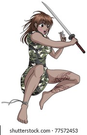 Anime Style Female Warrior