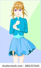 anime style girl character vector illustration