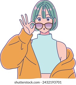 Anime style girl wearing glasses