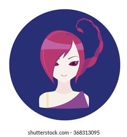 Anime style horoscope zodiac icon Scorpio