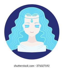 Anime style horoscope zodiac icon Aquarius