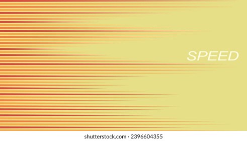 Anime style line background. Comics book frame speed lines. Bright orange color manga super hero force movement layout. Simple geometric horizontal striped motion effect.