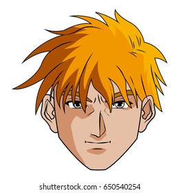 anime style male character head