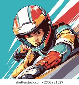 anime style racer illustration drawing