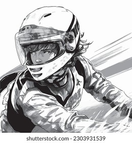 anime style racer illustration drawing