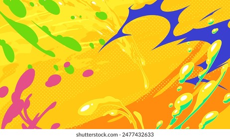 Anime style water effect background_colorful yellow_16:9