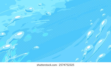 Anime style water effect background_light blue_16:9