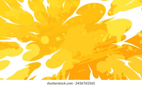 Anime style_Explosion-like explosion effect background_Yellow_16:9