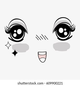 anime surprised happy face woman