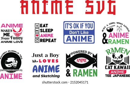 Anime SVG Bundle, Anime Vector, Love, Manga, Anime pack, Japanese cartoon SVG PNG, Anime T-shirt, Silhouette Cutting Files, Cricut Files Set 01 svg