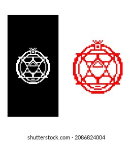 Anime symbol vector design in fullmetal alchemist anime pixel art style