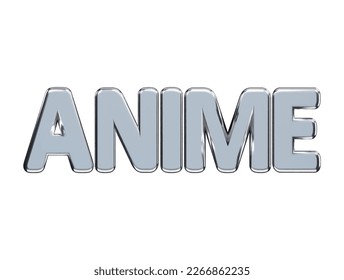anime text effect 3d rendering vector illustration