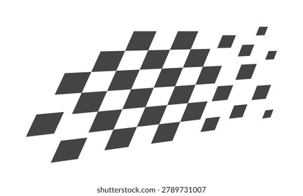 Anime textured crossed background. Checkered pattern with diagonal random lines. Race flag pattern. Speed concept bg. Vector