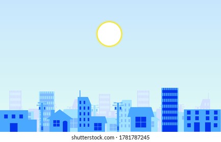 Anime touch. Background illustration of cityscape made in vector.