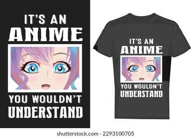 Anime T-Shirt Design, Anime Vector, Anime Eps